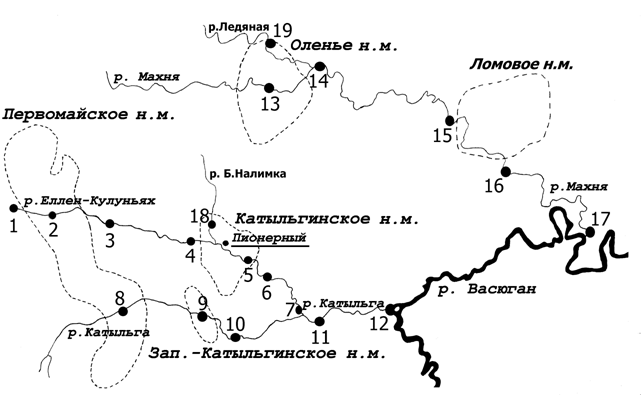 Карта месторождений томскнефть