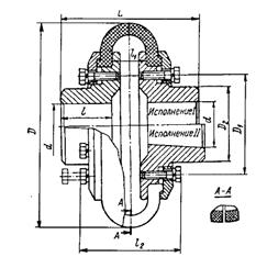 Чертеж упругой муфты с торообразной оболочкой