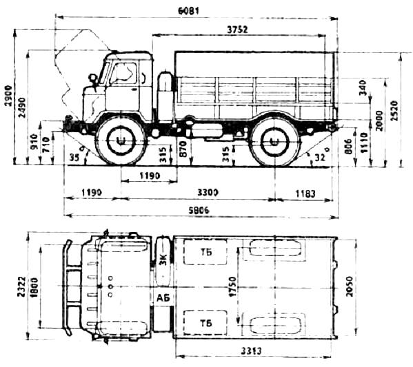 Чертеж газ 66 dwg