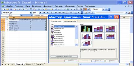 Графические возможности excel построение диаграмм