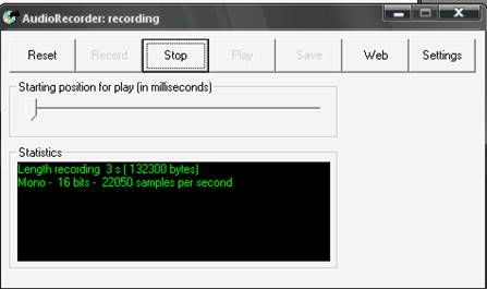 Audio recorder on visual basic