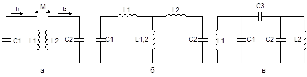 Контур связи. Емкостная связь колебательных контуров. Связанные колебательные контуры. Связанные колебательные контура схема. Индуктивная связь контуров.