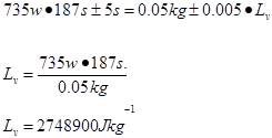 Measuring specific latent heat of vaporization of water