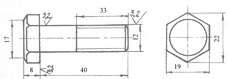 Болт м12 чертеж с размерами
