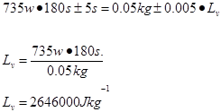 Measuring specific latent heat of vaporization of water