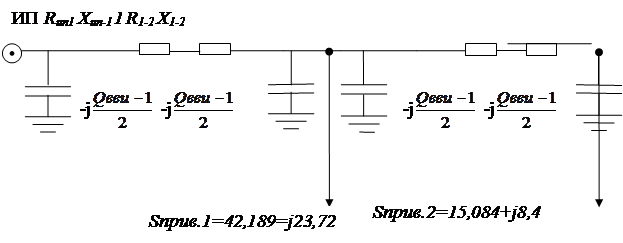 Схема замещения воздушной линии напряжением 110 220 кв