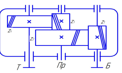Двухступенчатый цилиндрический редуктор схема