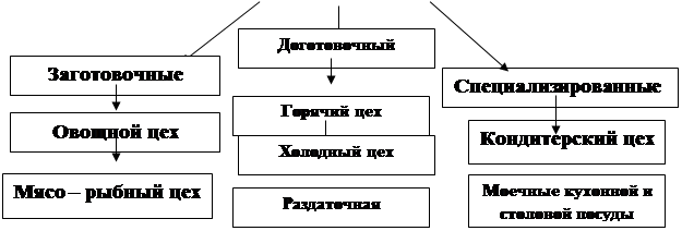 Схема структуры производства предприятия общественного питания