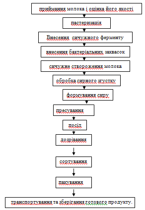 Технологическая схема производства сыра сулугуни